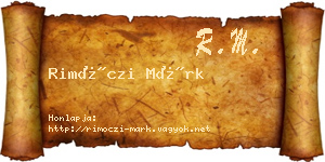 Rimóczi Márk névjegykártya